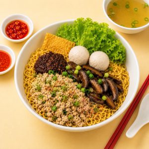 Fishball noodles Mee Pok (Ready to Eat) / Mince Meat Noodles Mee kia（Ready To Eat）-鱼圆面 /肉脞面