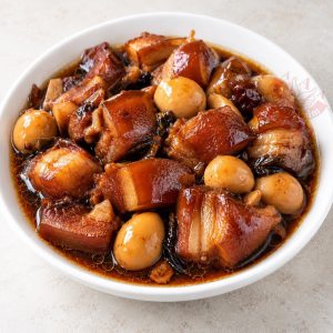 Pork Belly Stewed with Quail Eggs 红烧扣肉鹌鹑蛋